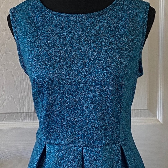 Teal & Black Paisley Print Fit & Flare Dress - Picture 2 of 12